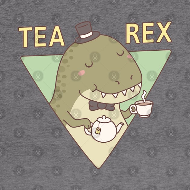 Cute Dinosaur Tea Rex Trex Pun by rustydoodle